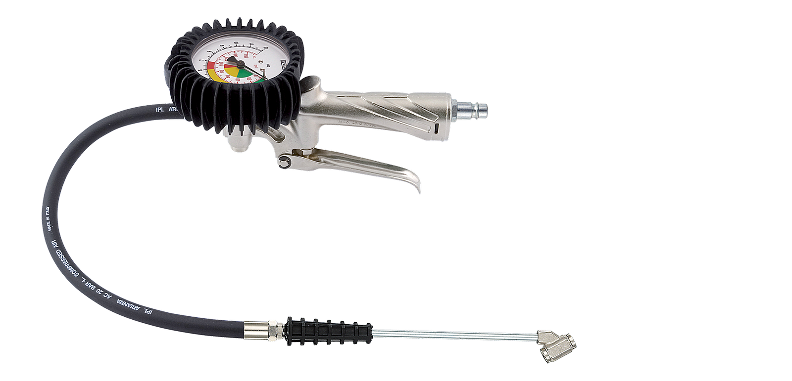 Pneuhustič kovový s manometrem 80 mm + hadička 500 mm -