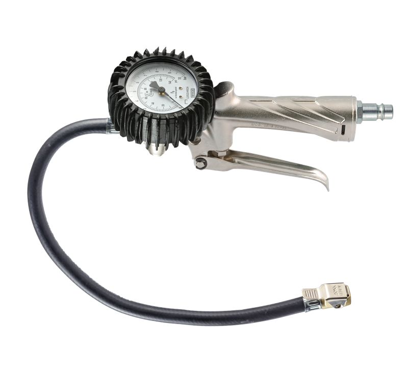 Pneuhustič kovový s manometrem Ø 80 mm cejchovaný -